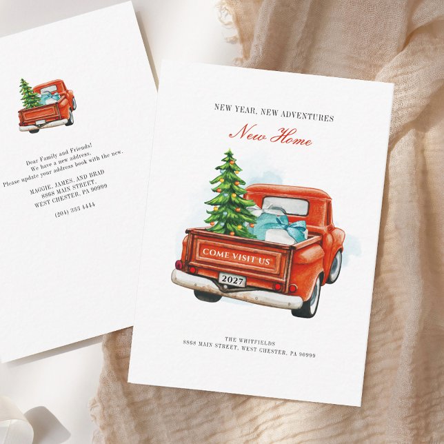 New Year Adventures Home Christmas Holiday Moving  Card (New Year Adventures Home Christmas Holiday Moving Note Card)