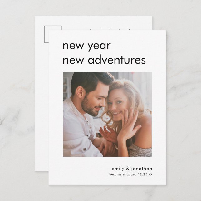 New Year Adventures Photo Engagement Announcement (Front/Back)