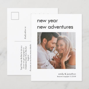 New Year Adventures Photo Engagement Announcement Postcard
