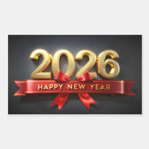 New Year Aesthetic & Decor Rectangular Sticker