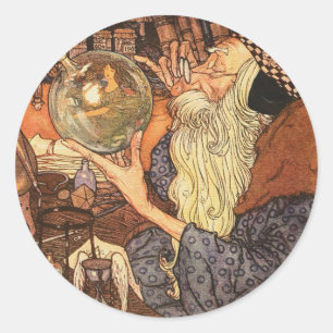 New Year Antique Father Time  Classic Round Sticker