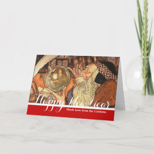 New Year Antique Father Time Holiday Card