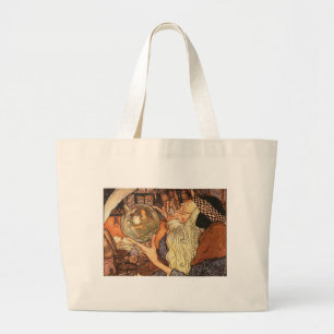 New Year Antique Father Time  Large Tote Bag