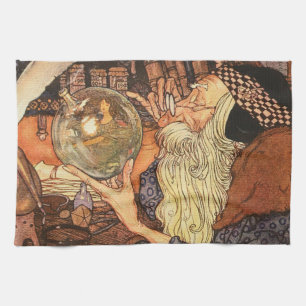 New Year Antique Father Time Tea Towel
