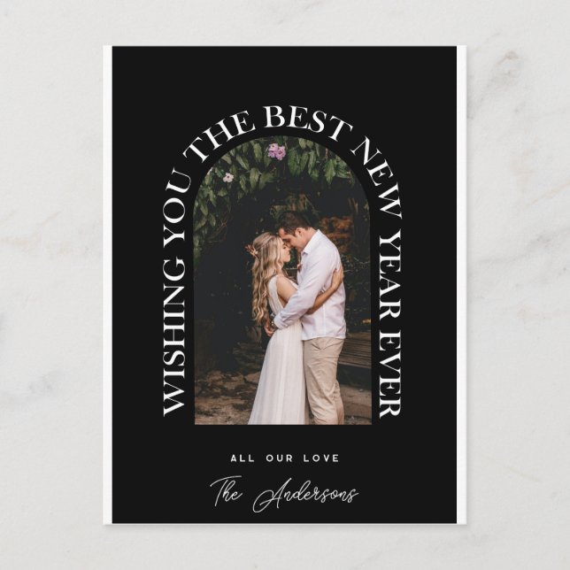 New Year Arch Photo  Holiday Postcard (Front)