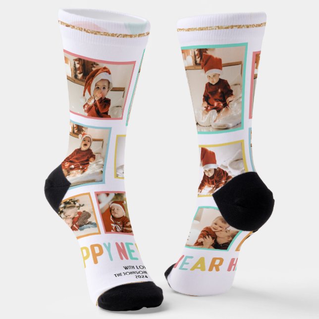 New Year Baby Custom Sustainable Premium Crew Sock (Angled)