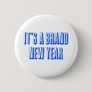 New Year Banner 6 Cm Round Badge