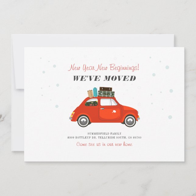 New Year Beginnings Moving Address Announcement (Front)