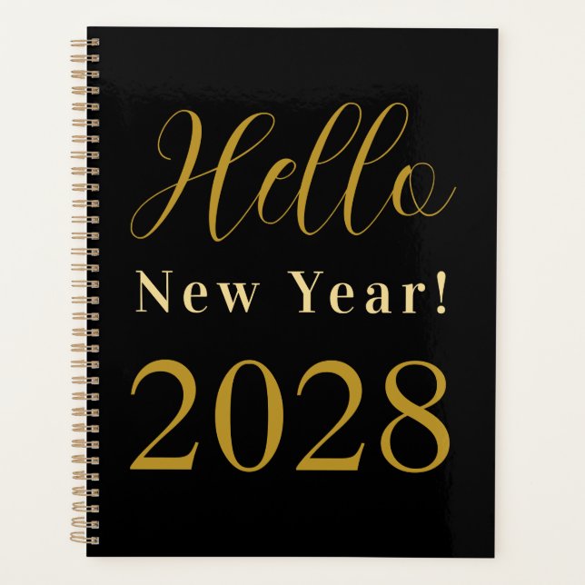 New Year Black Gold Planner (Front)