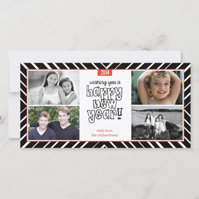 New Year Bullseye 3 Holiday Card (Front)