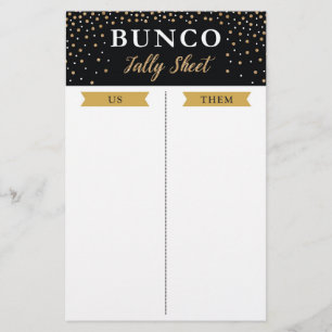 New Year Bunco Party Game Tally Sheet