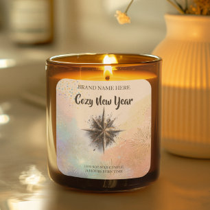 New Year Candle Sticker – Warm & Cozy Design