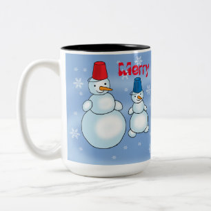 New Year card: Merry Christmas and Happy New Year Two-Tone Coffee Mug