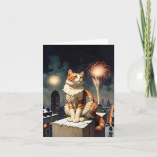 New Year cat Holiday Card