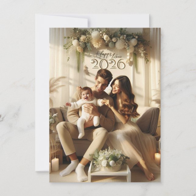 New Year Celebration Card | Family Card (Front)