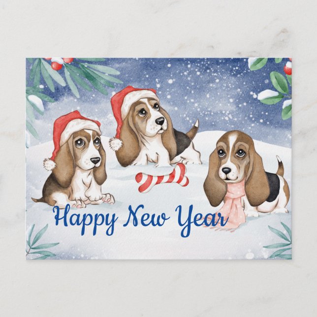 New Year Celebration Holiday Postcard (Front)