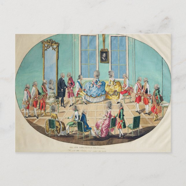 New Year celebration in Vienna in 1782, 1783 Holiday Postcard (Front)