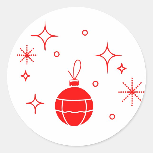 New Year Celebration Pattern Classic Round Sticker (Front)