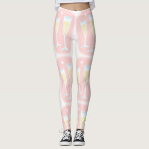 new year Champagne glasses Leggings