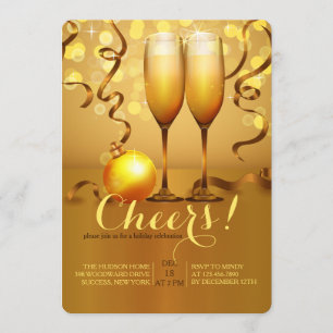 New Year Champagne Toast Invitation