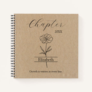 New Year Chapter Wildflower Minimalist Name Notebook