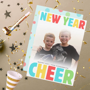 New Year Cheer 5x7 Flat card bright fun