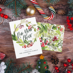 New Year Cheer botanical wreath holiday select