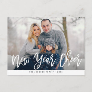 NEW YEAR CHEER Brush lettering greeting card