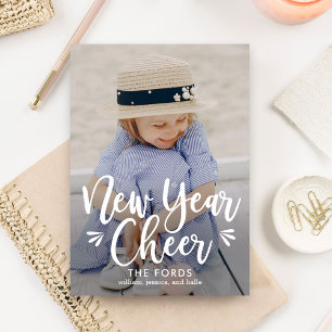 New Year Cheer EDITABLE Back Colour New Year Card