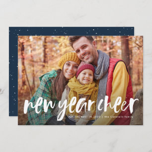 New year cheer playful funky writing photo card