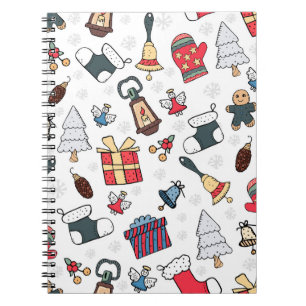 New Year: Christmas Holiday Pattern. Notebook