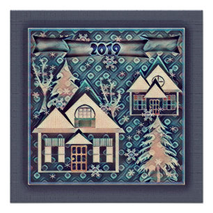 New year, Christmas Poster