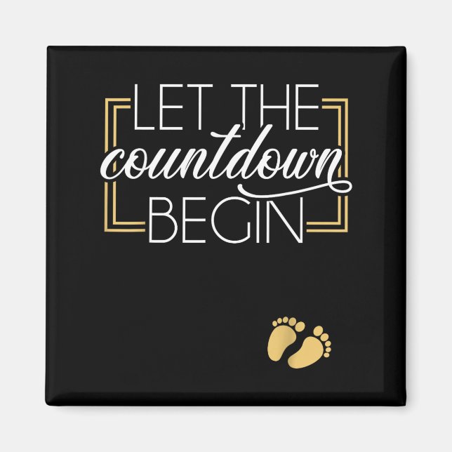 New Year Christmas Pregnancy Announcement Countdow Magnet (Front)