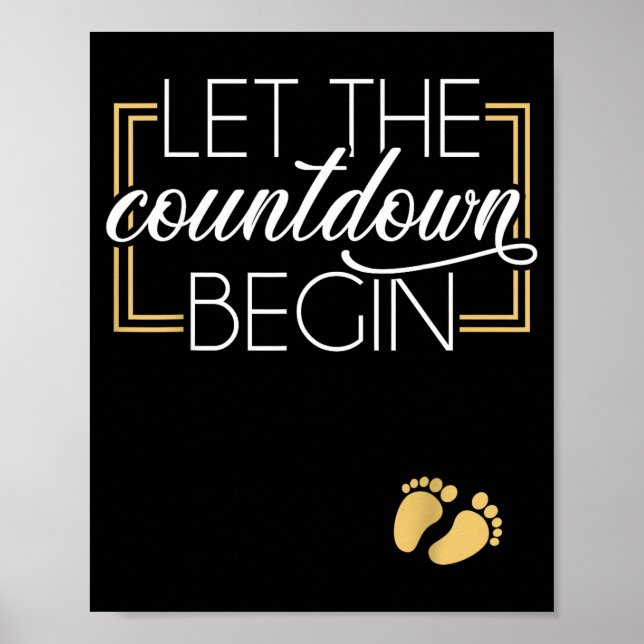 New Year Christmas Pregnancy Announcement Countdow Poster (Front)