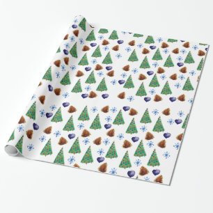 New Year, Christmas Time Holidays Gift Wrap