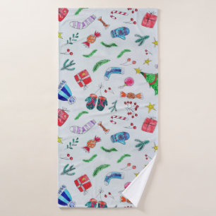 New year christmas winter bath towel