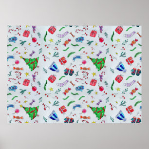 New year christmas winter poster