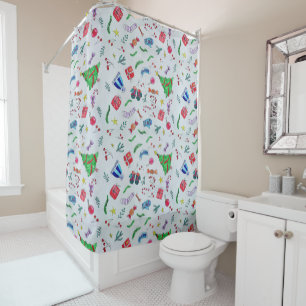 New Year Christmas Winter Shower Curtain
