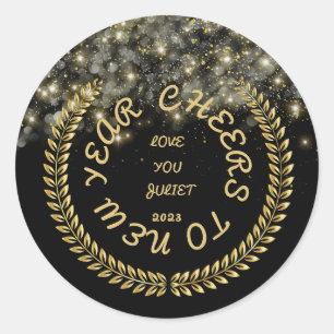 New Year Classic Round Stickers