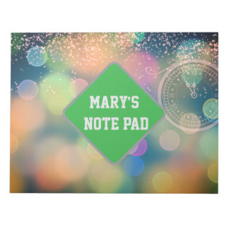 New year clock  watch notepad