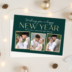 New Year Collage Editable Colour Holiday Photo Car Card