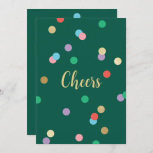 New Year Confetti Evergreen Greeting Card
