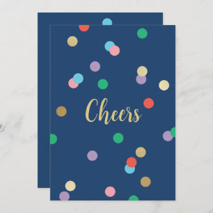New Year Confetti Midnight Blue Greeting Card