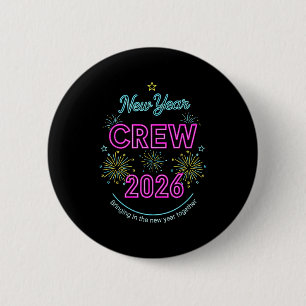 New Year Crew 2026, Family Matching Happy New Year 6 Cm Round Badge