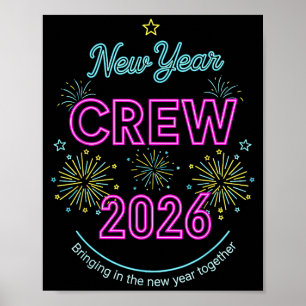 New Year Crew 2026, Family Matching Happy New Year Poster