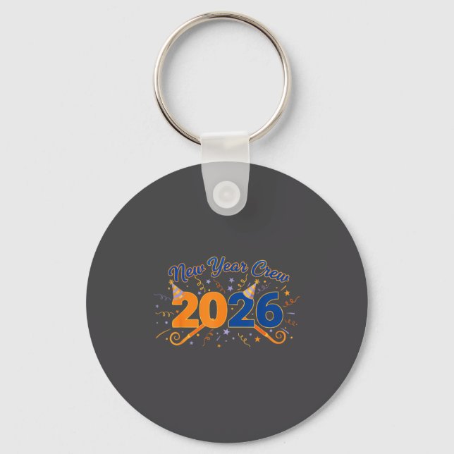 New Year Crew 2026 Fireworks Celebration  Key Ring (Front)