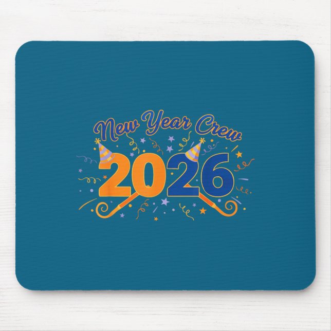 New Year Crew 2026 Fireworks Celebration  Mouse Mat (Front)