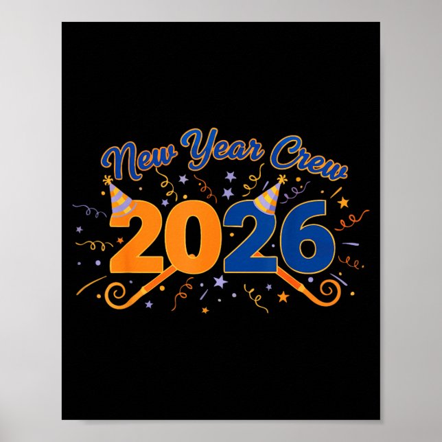 New Year Crew 2026 Fireworks Celebration  Poster (Front)