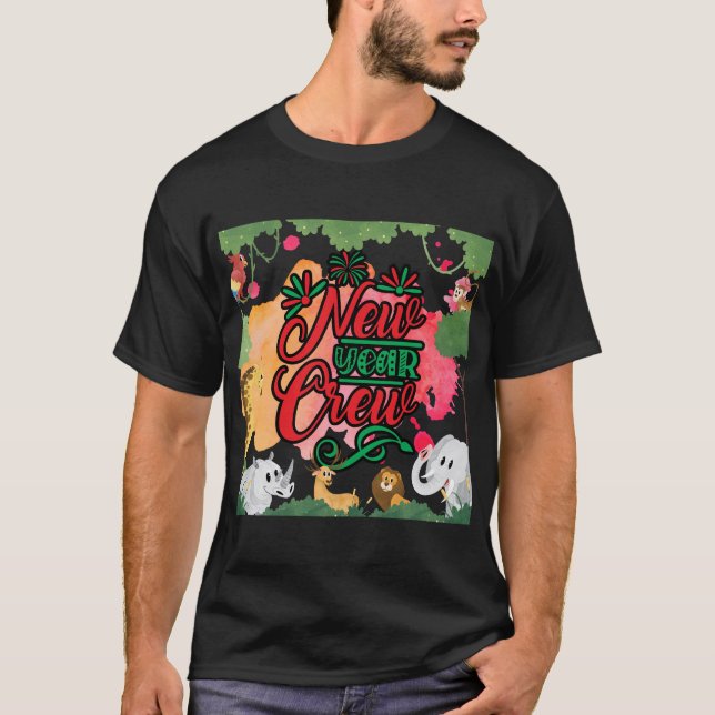 New Year Crew Animal Jungle T-Shirt (Front)