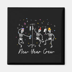 New Year Crew Skeleton Nurse Crew Er Icu New Year  Magnet